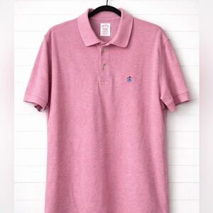 Brooks Brothers Pink Short-Sleeve Polo with Embroidered Logo